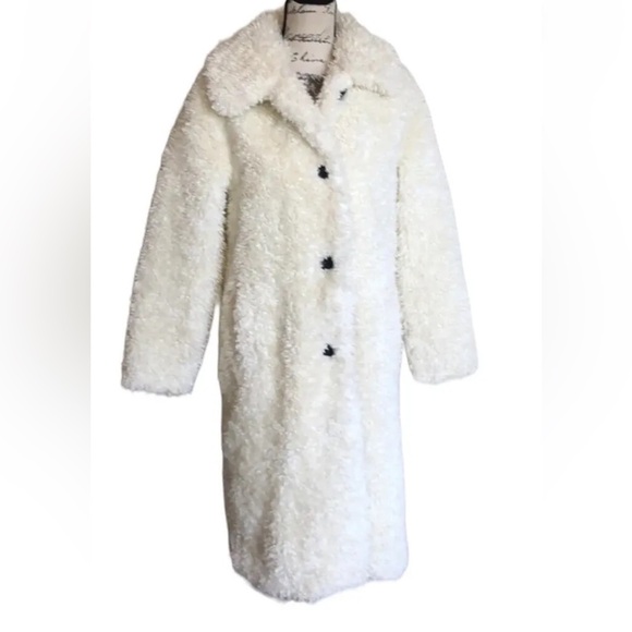 Zara Oyster White Teddy Bear Coat Bloggers Fave Size Small - Picture 4 of 7